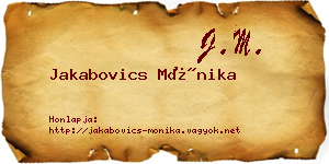 Jakabovics Mónika névjegykártya